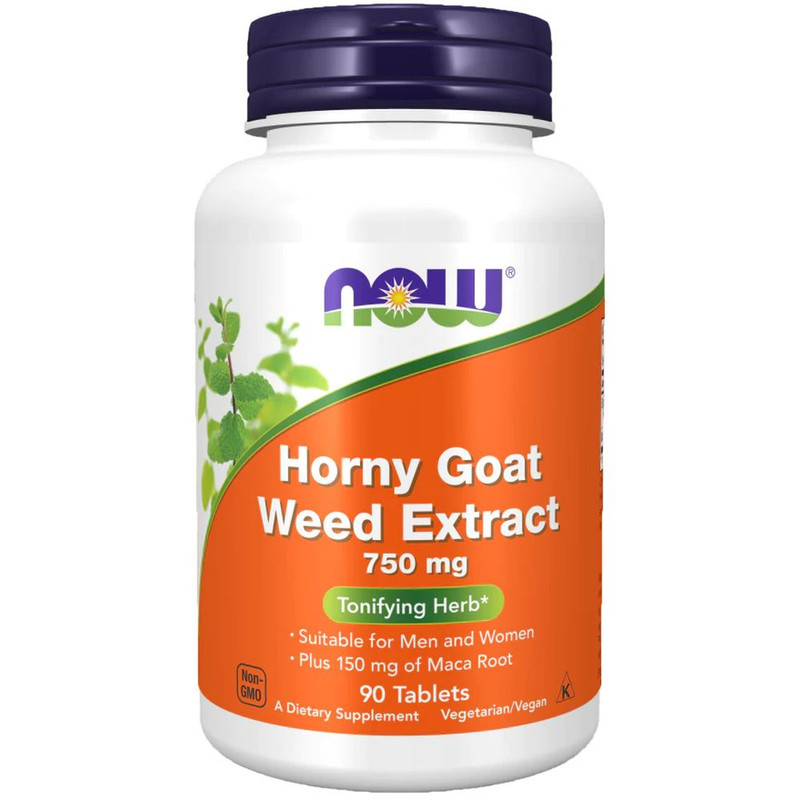 Now Horny Goat Weed Extract 750Mg Tablets 90'S